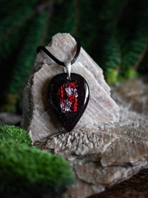 Naszyjnik z czarnym dębem 7500 lat handmade zawieszka biżuteria Zilvano