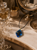 Wisiorek Geometryczny 37 mm Dąb Blue Silver ZILVANO — 6