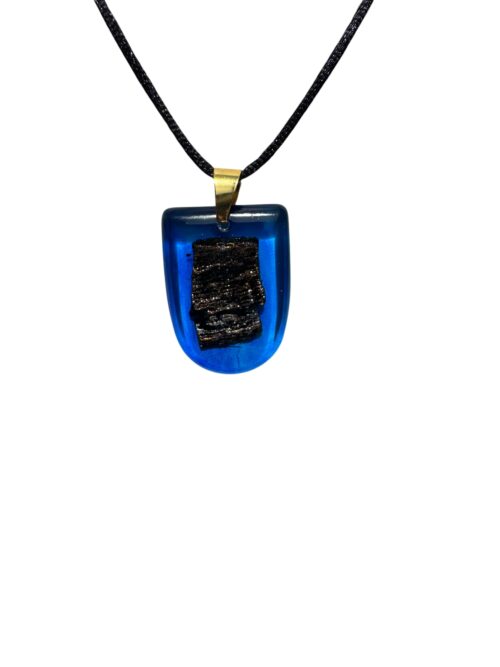 Wisiorek Tarcza 37 mm Dąb Blue Silver ZILVANO