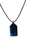Wisiorek Peaked Rectangle 40 mm Blue Silver ZILVANO