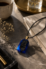 Wisiorek Peaked Rectangle 40 mm Blue Silver ZILVANO — 3
