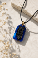 Wisiorek Peaked Rectangle 40 mm Blue Silver ZILVANO — 7