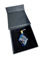 Wisiorek Geometryczny 37 mm Dąb Blue Silver ZILVANO — 4