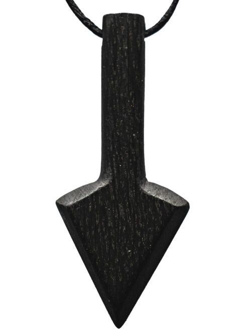 Pendentif en chêne noir ancien – pointe, 90x40x10 mm – ZILVANO