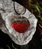 Wisiorek Okrąg Czarny Dąb 7500 lat Silver Dust Red ZILVANO — 6