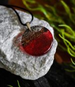 Wisiorek Okrąg Czarny Dąb 7500 lat Silver Dust Red ZILVANO — 8