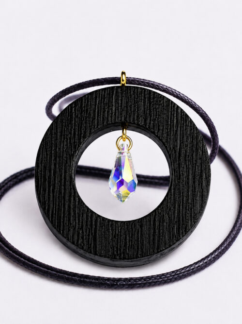 Wisiorek 45 mm Czarny Dąb Kryształ Swarovski ZILVANO