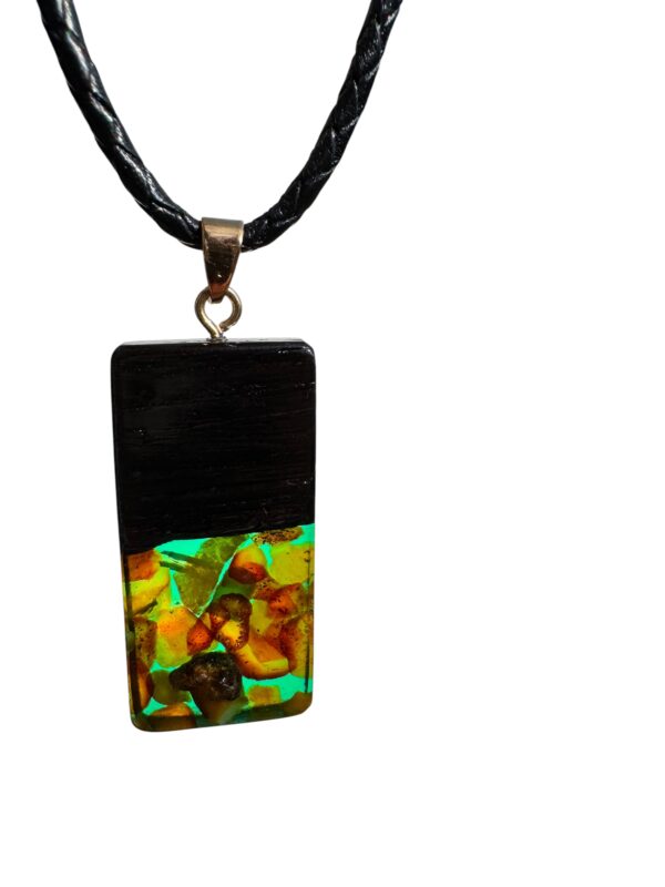 Wisiorek Monolith Bar 40 mm Dąb Bursztyn Szafirowy ZILVANO — 2