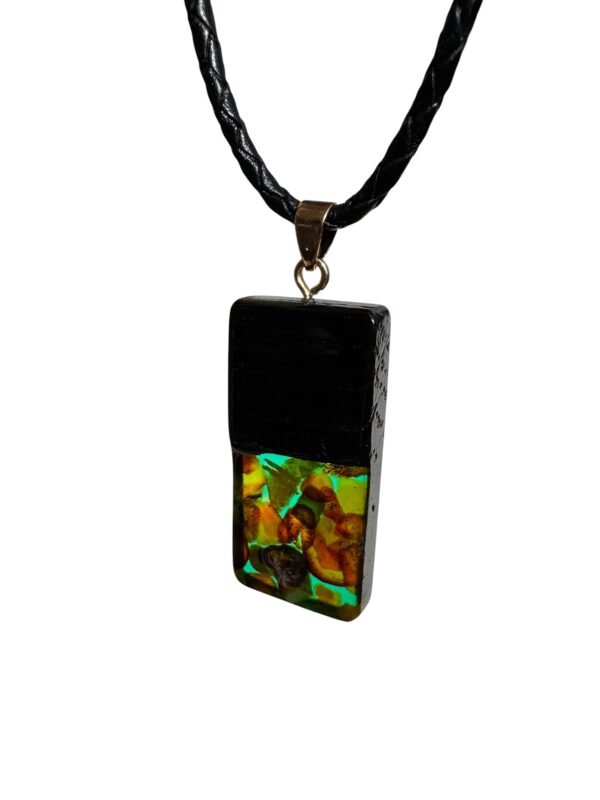 Wisiorek Monolith Bar 40 mm Dąb Bursztyn Szafirowy ZILVANO — 3
