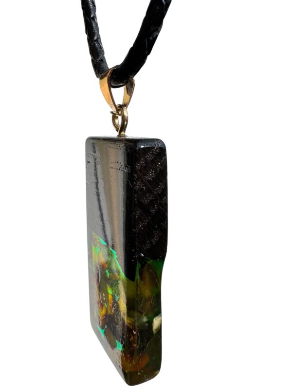 Wisiorek Monolith Bar 40 mm Dąb Bursztyn Szafirowy ZILVANO — 4