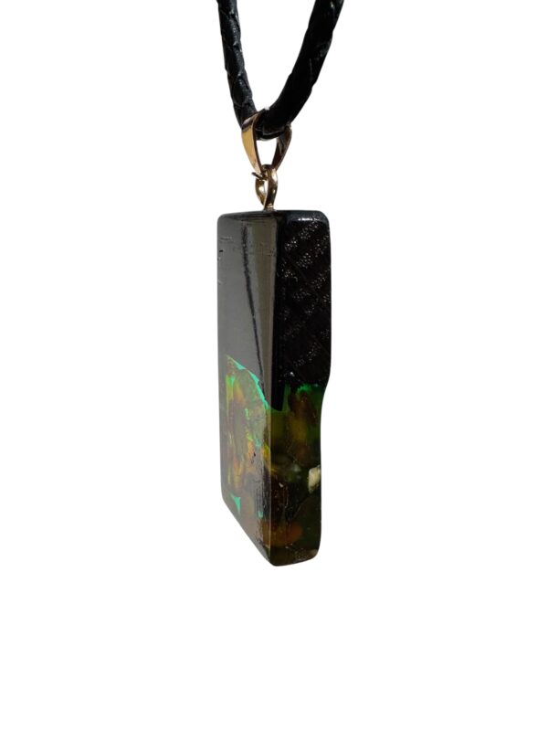 Wisiorek Monolith Bar 40 mm Dąb Bursztyn Szafirowy ZILVANO — 5