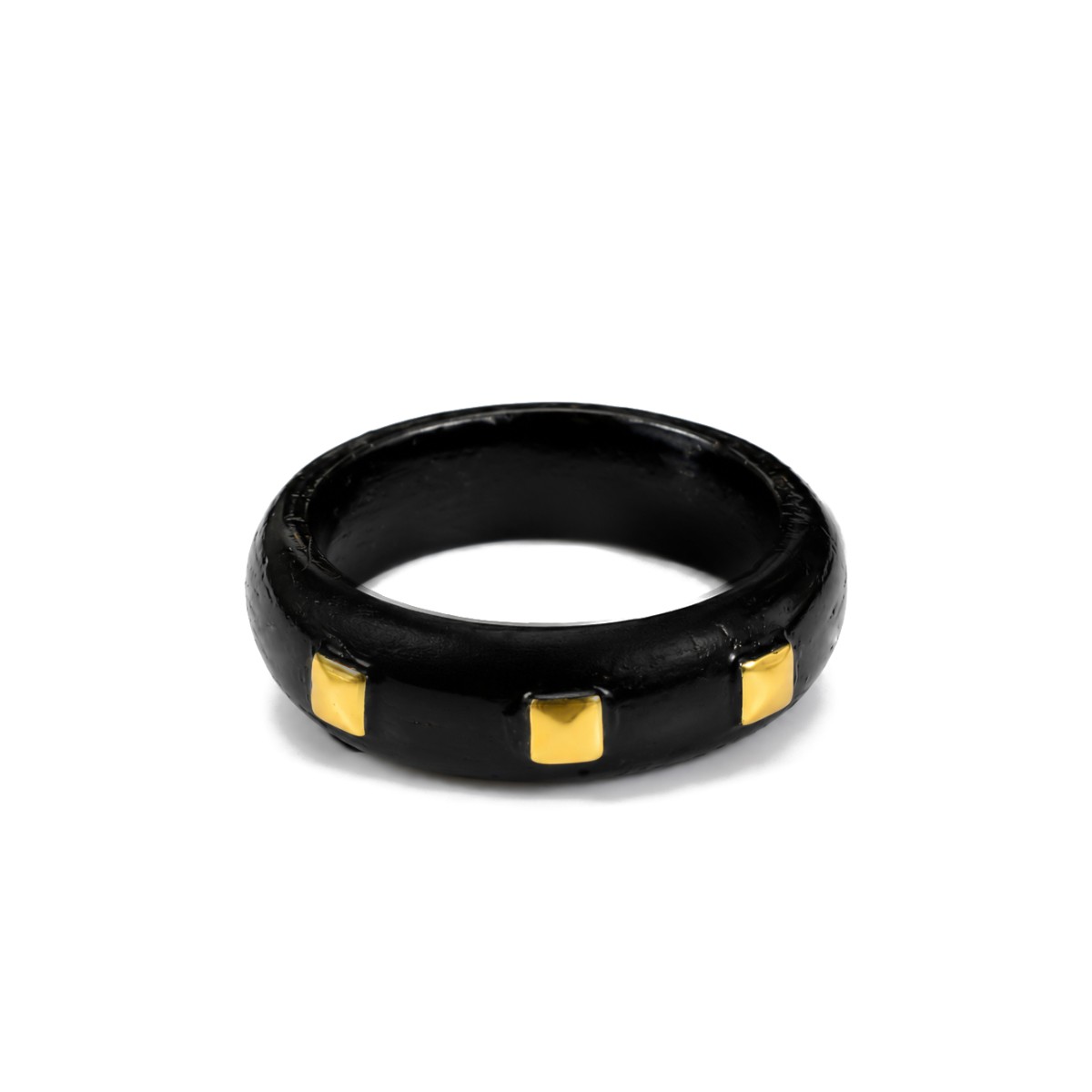 Bague en chêne des marais – points dorés – bague